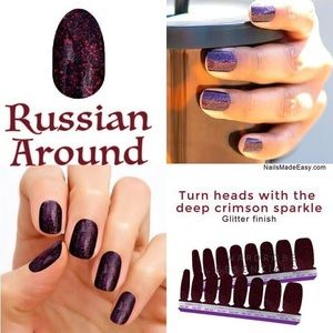 Color Street Russian Around - Red & Black Nail Strips - Retired & New